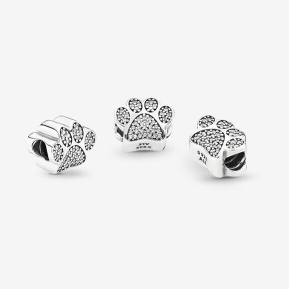 Pandora Sparkling Paw Print Charm - Picture 5 of 6